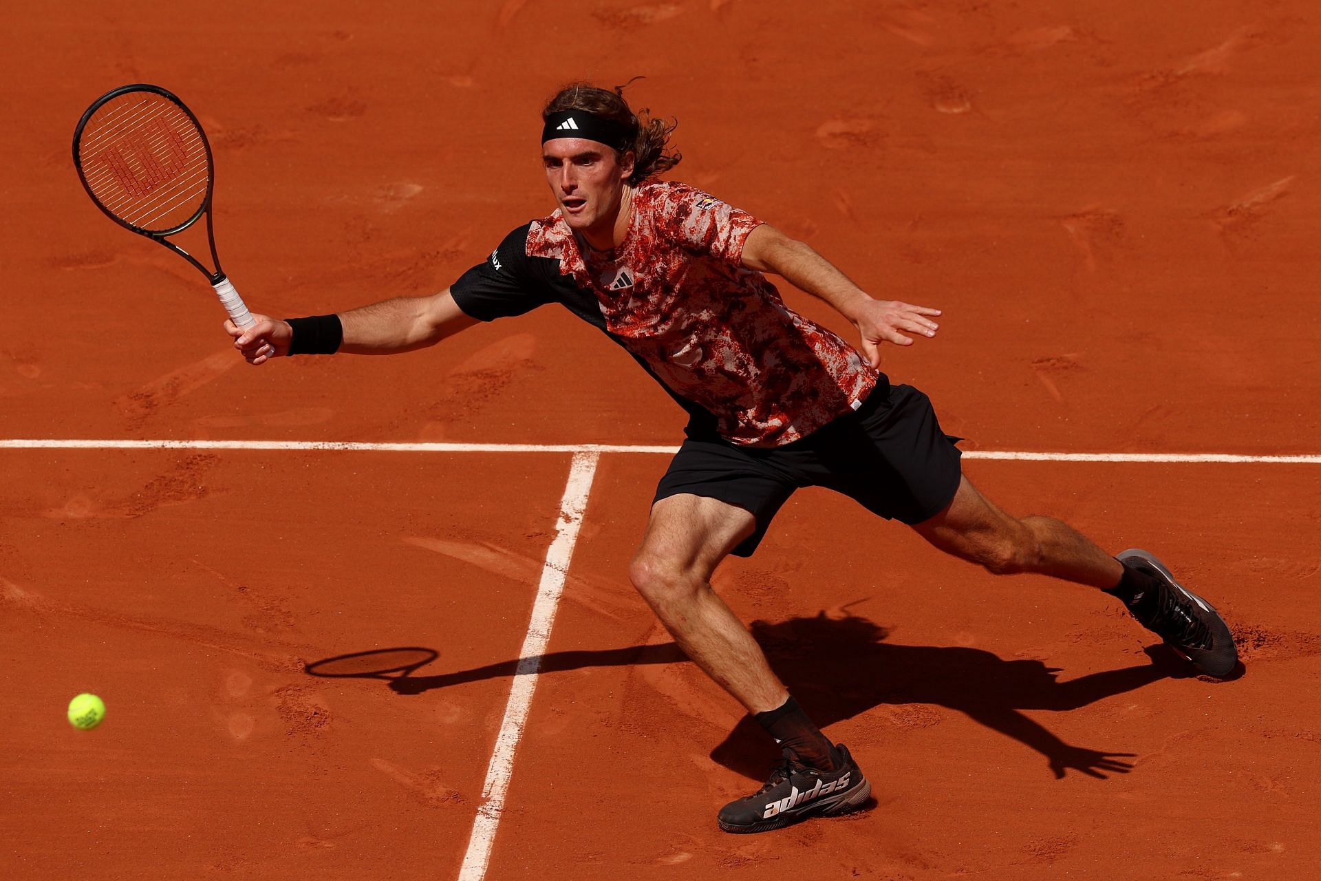 Stefanos Tsitsipas pictured at the 2023 French Open - Day One.