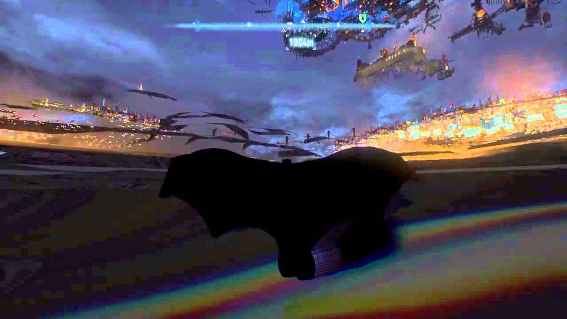 A glitch in Batman: Arkham Knight (Image via Warner Bros)