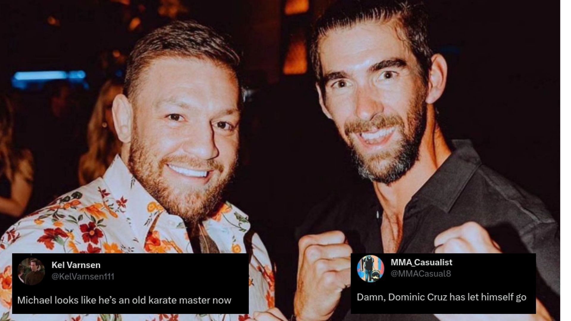 Conor McGregor &amp; Michael Phelps [Image courtesy of @thenotoriousmma on Twitter]