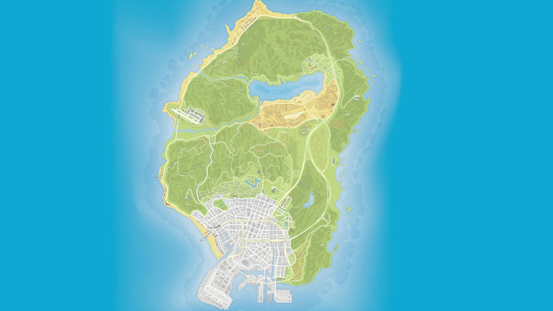 The GTA Online map (Image via Rockstar Games)