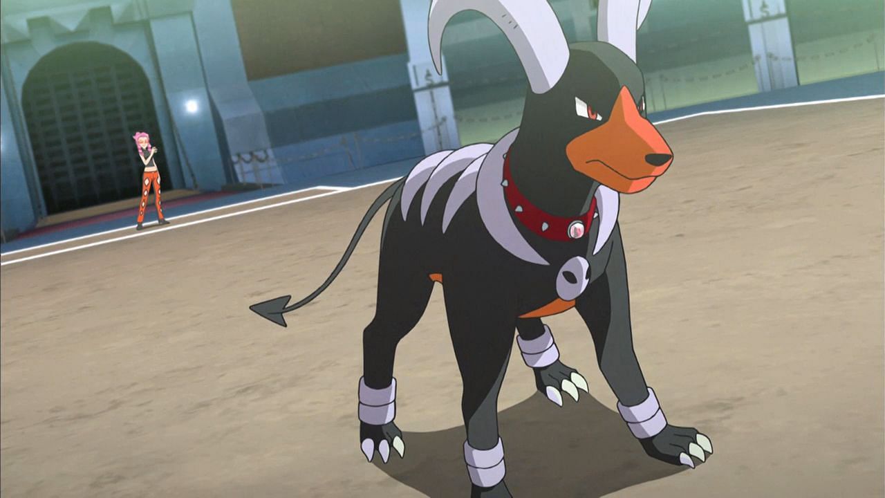 Houndoom as it appears in the anime (Image via The Pokemon Company)