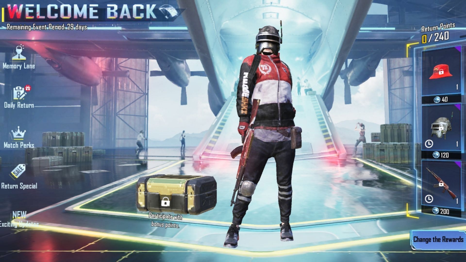 Welcome Back event was added to the game recently (Image via Krafton)