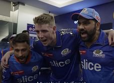 [Watch] "All from our 𝓼𝓹𝓮𝓬𝓲𝓪𝓵 𝐖 in our last home game"- MI players' dressing room reactions after their thumping win against SRH