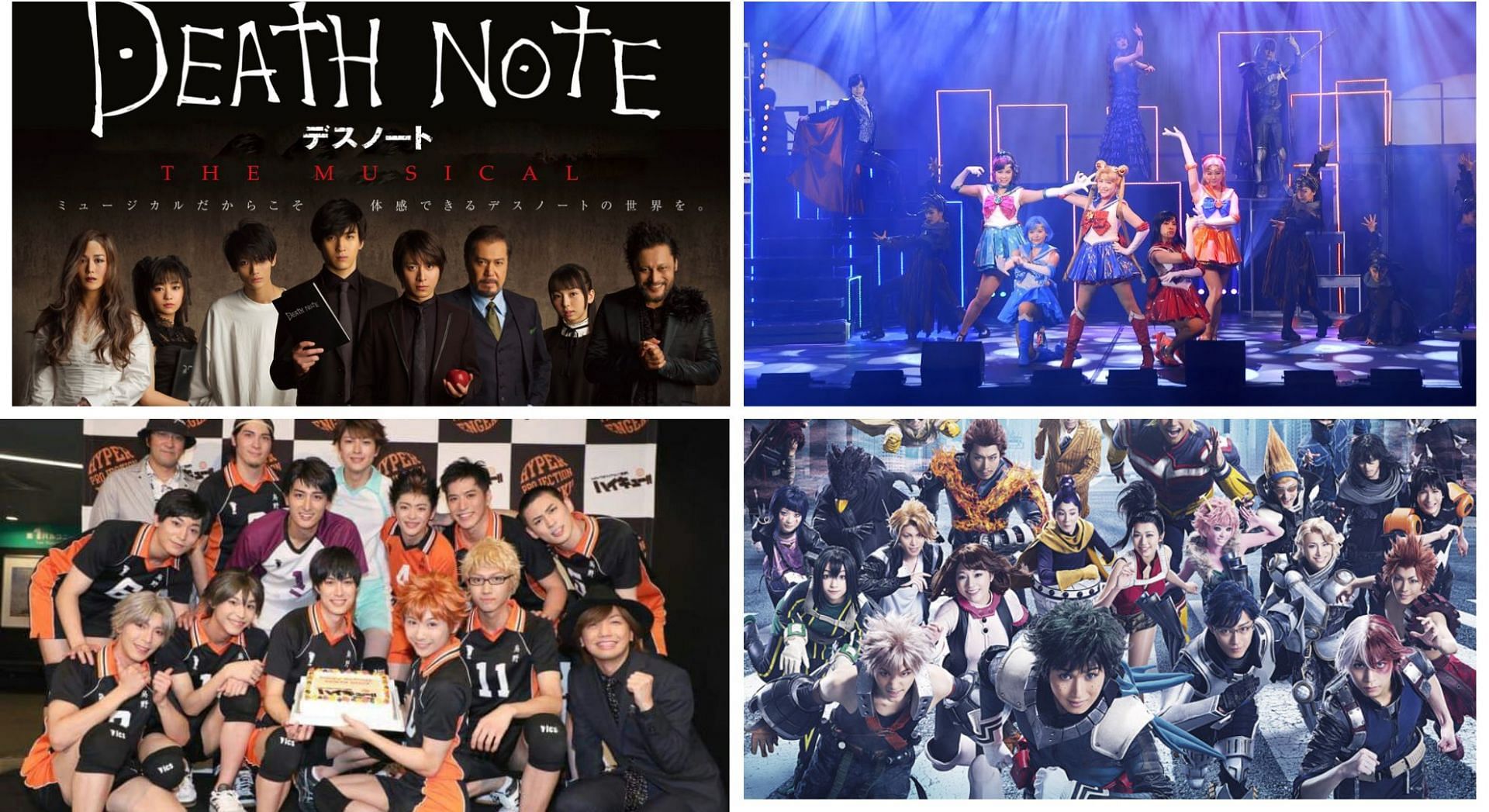 Four popular anime stage plays (Image via Sportskeeda)