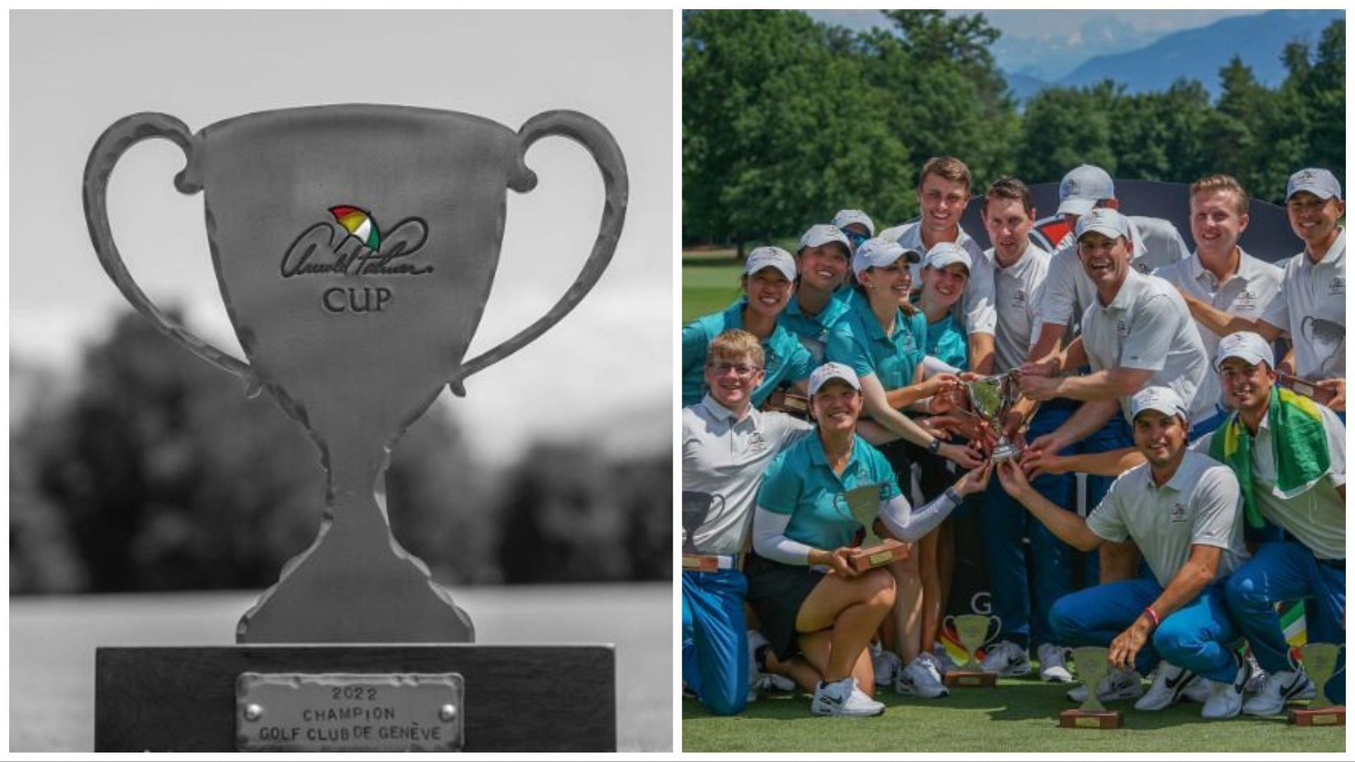 Arnold Palmer Cup trophy and 2022 Champions (via Instagram/@https://www.instagram.com/p/Cfwf83OuaO-/)