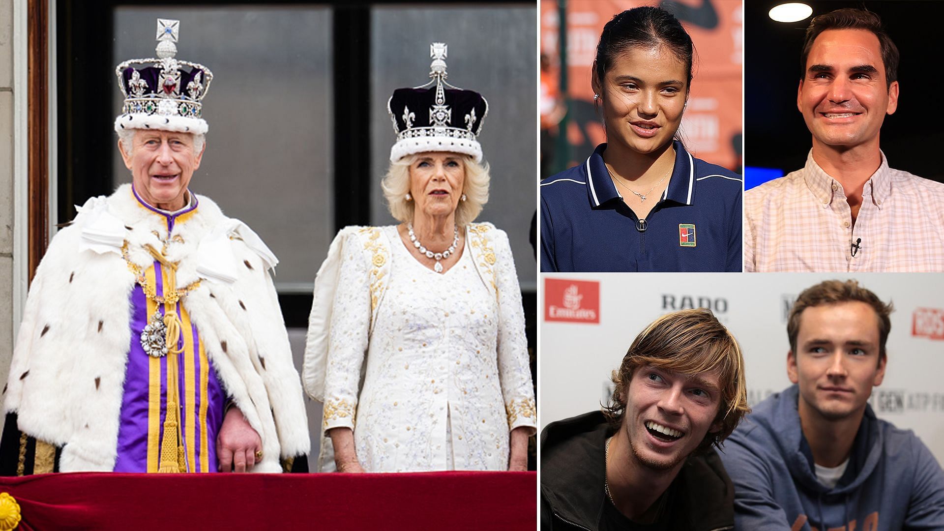 King Charles, Queen Camilla, Emma Raducanu, Roger Federer, Andrey Rublev, Daniil Medvedev