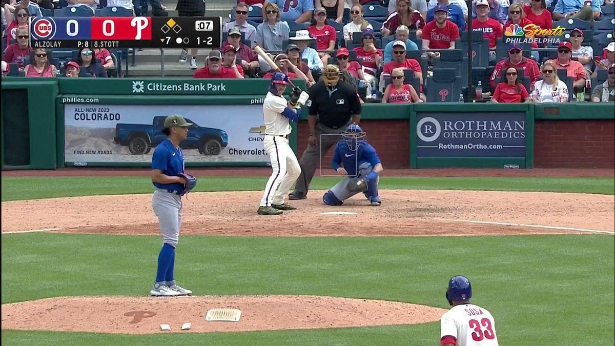 Philadelphia Phillies - Kyle Schwarber and Bryson Stott doing their  handshake thing after Schwarber's home run. They are wearing the powder  blue Phillies uniform.