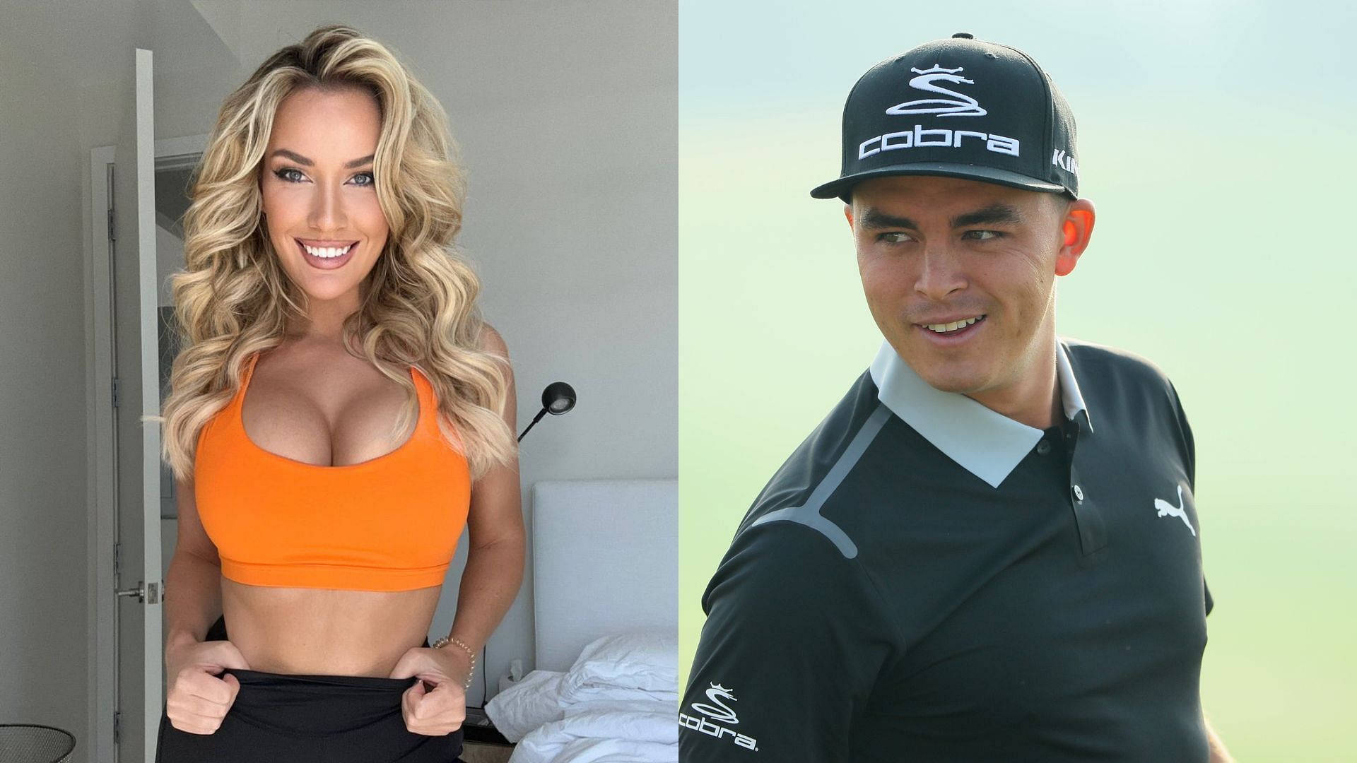 Paige Spiranac(Image via Twitter), Rickie Fowler (Image via Getty)