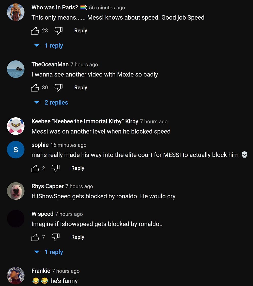 Fans in the YouTube comments section reacting to the streamer's clip (Image via Speedy Boykins/YouTube)