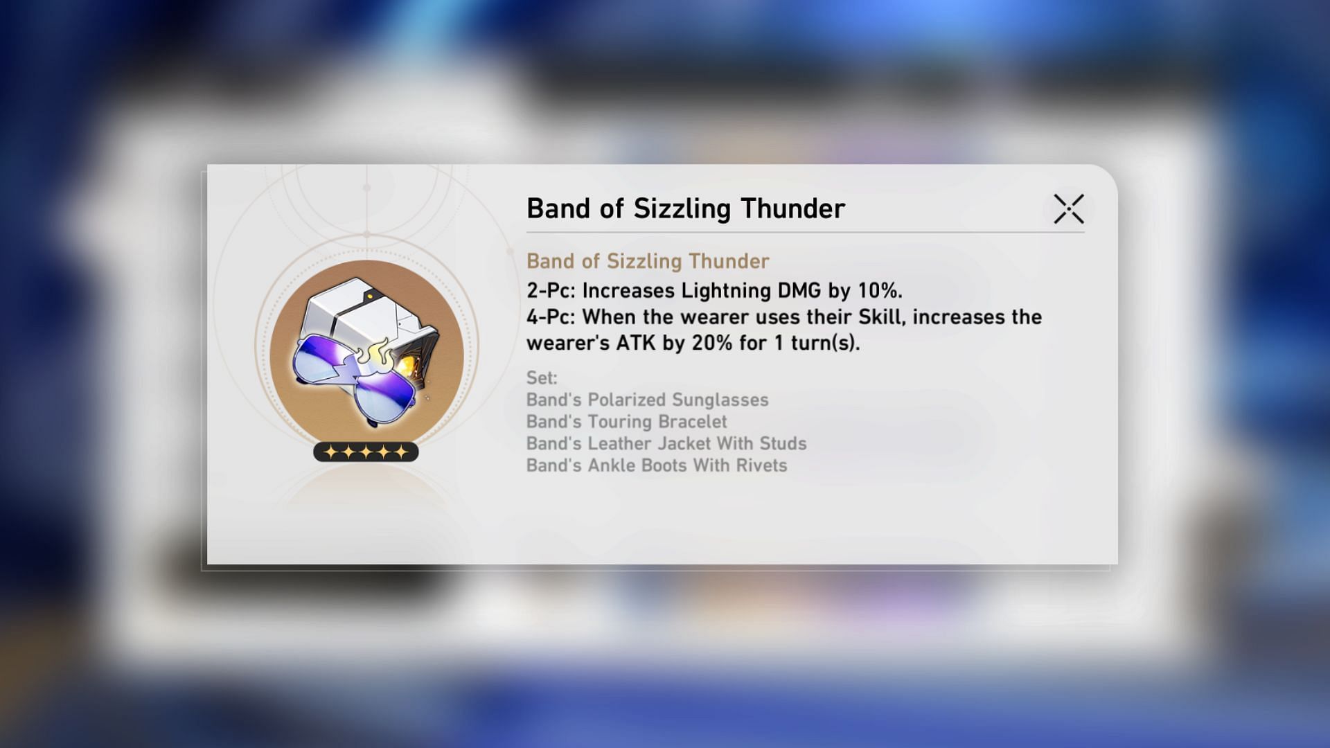 4-Piece Band of Sizzling Thunder is the best Relic set for Jing Yuan (Image via HoYoverse)