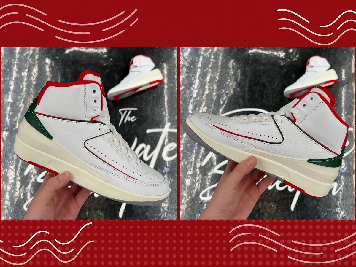 Upcoming Nike Air Jordan 2 &quot;Christmas&quot; sneakers (Image via @masterchefian / Instagram)