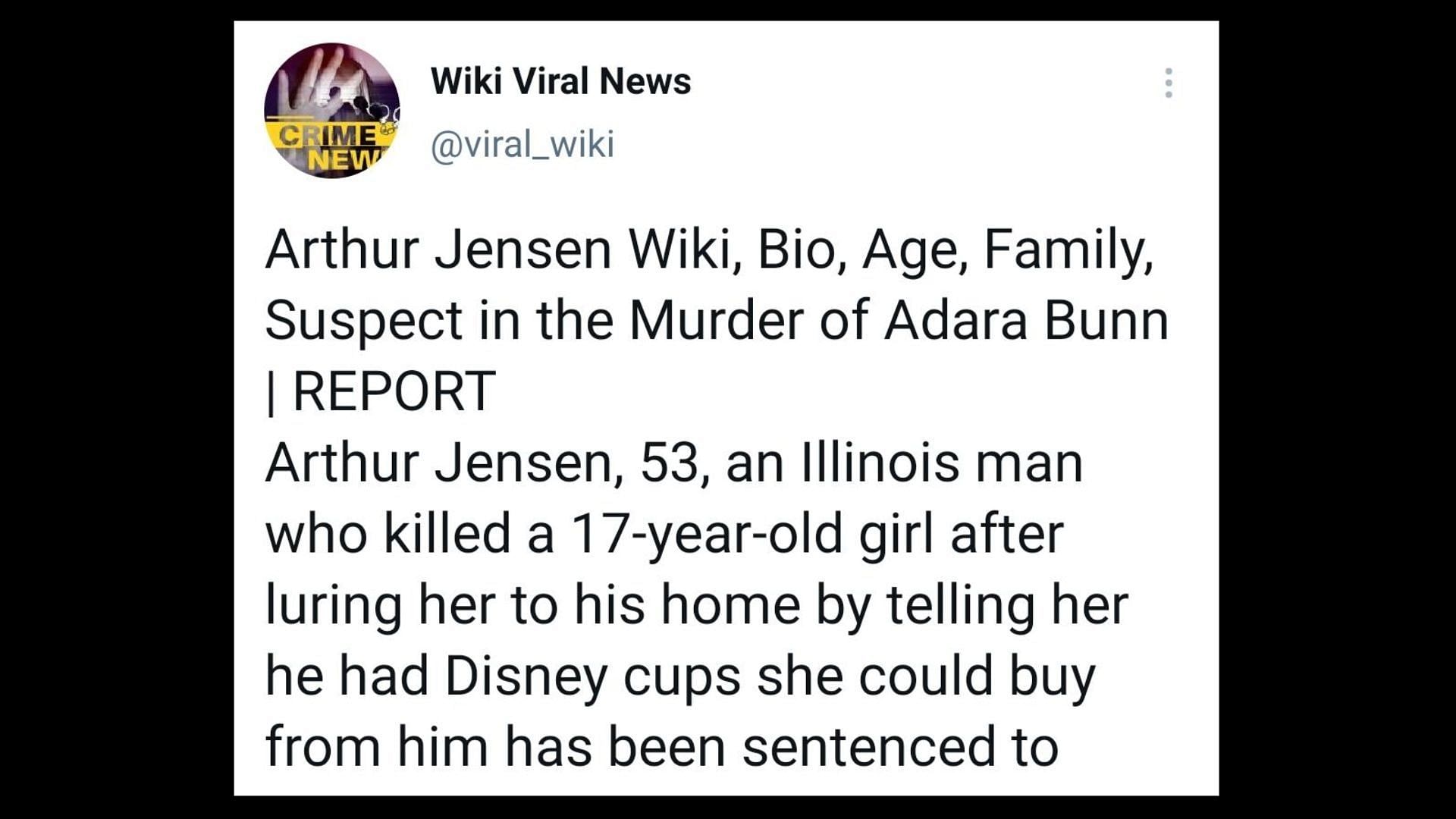 Arthur Jensen has been convicted of first-degree murder. (Image via Wiki Viral News/Twitter)