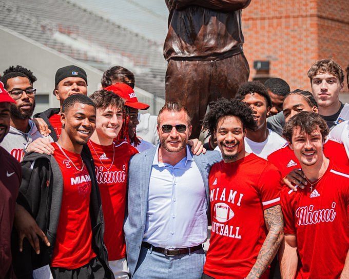 College football: Miami U. honors Ravens' John Harbaugh with statue