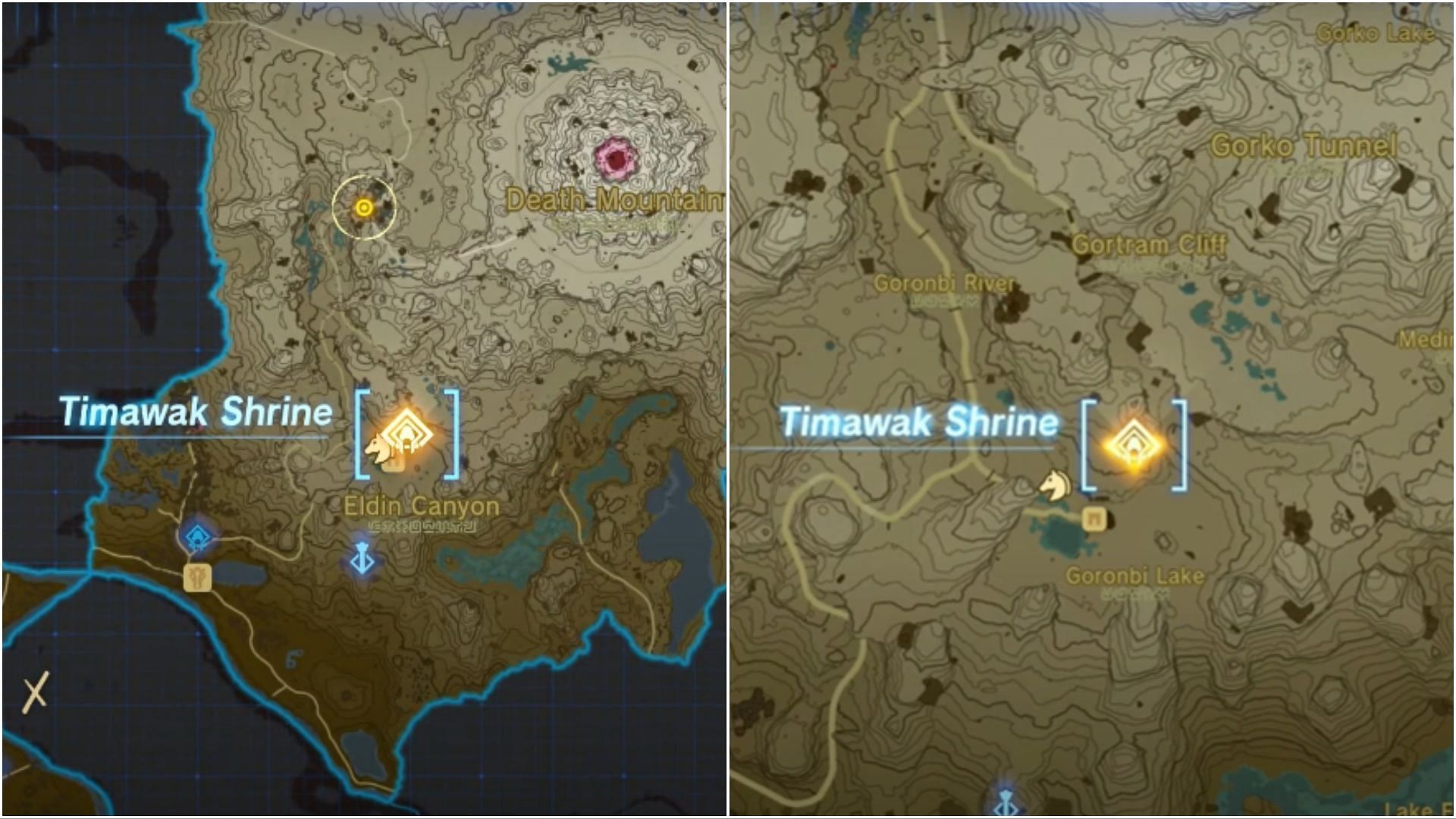 Timawak Shrine can be found in the Eldin Canyon (Image via The Legend of Zelda Tears of the Kingdom)