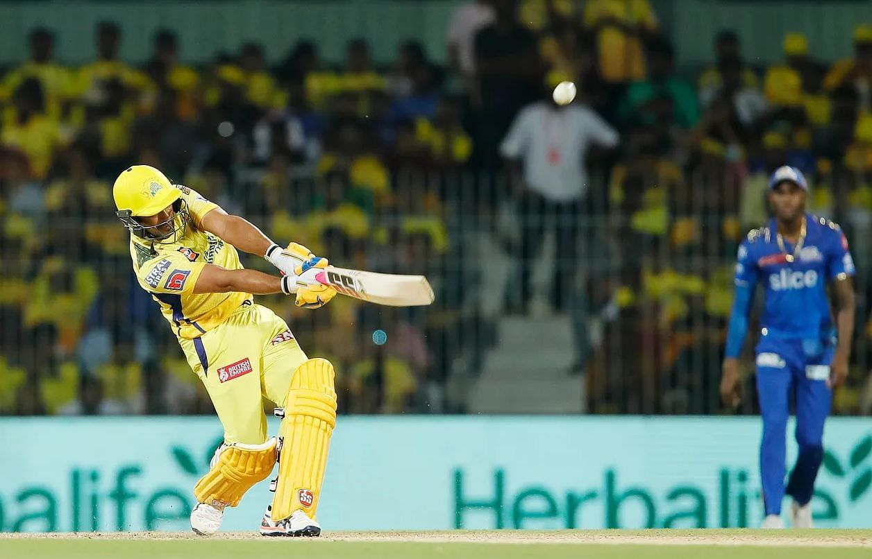 Ambati Rayudu struck a six but was dismissed off the very next delivery