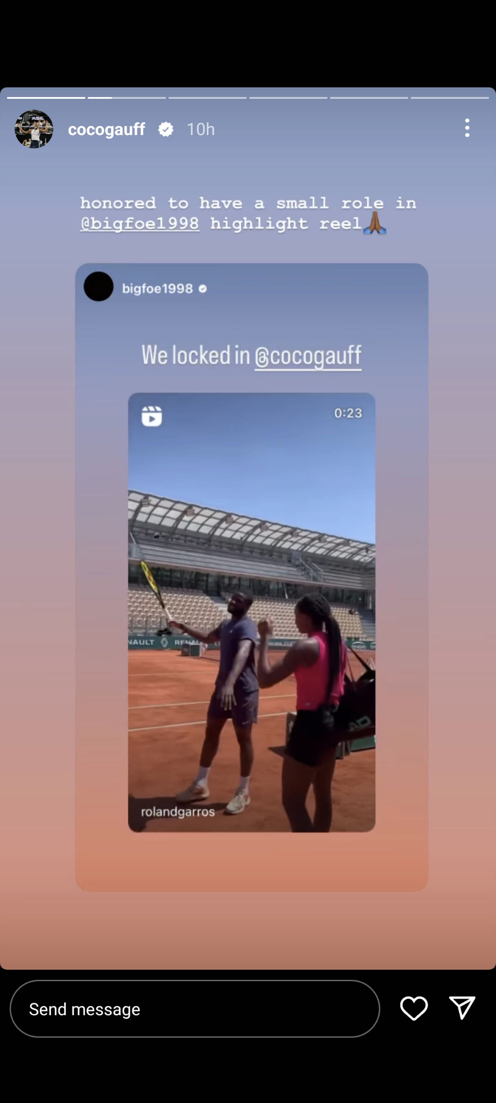 Coco Gauff&#039;s Instagram story