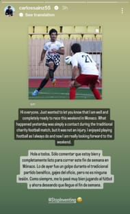 Carlos Sainz clarified that he is safe and is ready to race