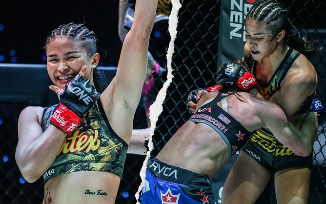 Stamp Fairtex says she was in no danger after getting caught in triangle by Alyse Anderson