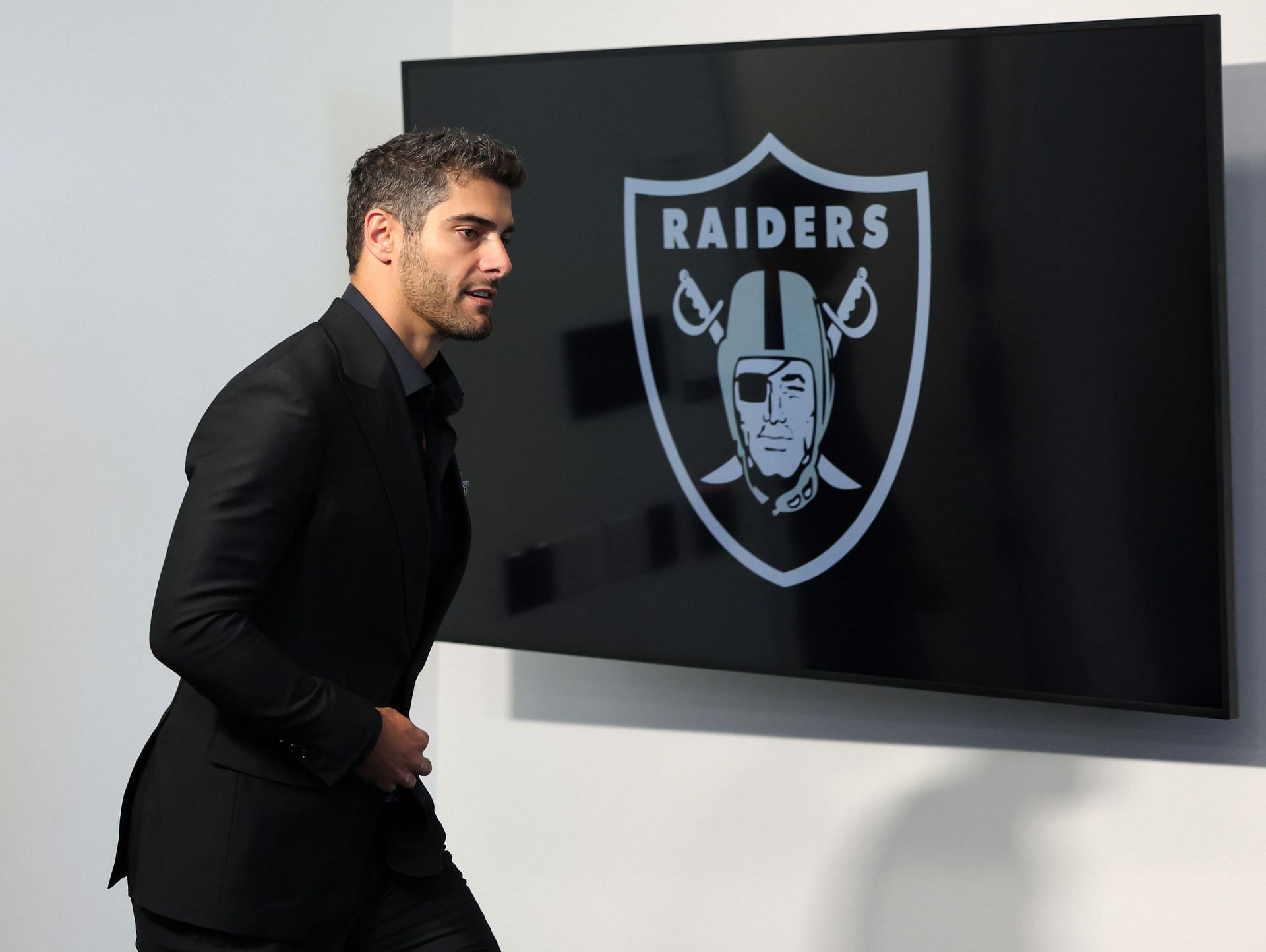 Jimmy Garoppolo during Las Vegas Raiders Introduce Jimmy Garoppolo