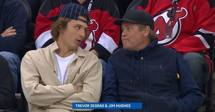 Trevor Zegras spotted with Hughes family at Game four between Hurricanes  and Devils