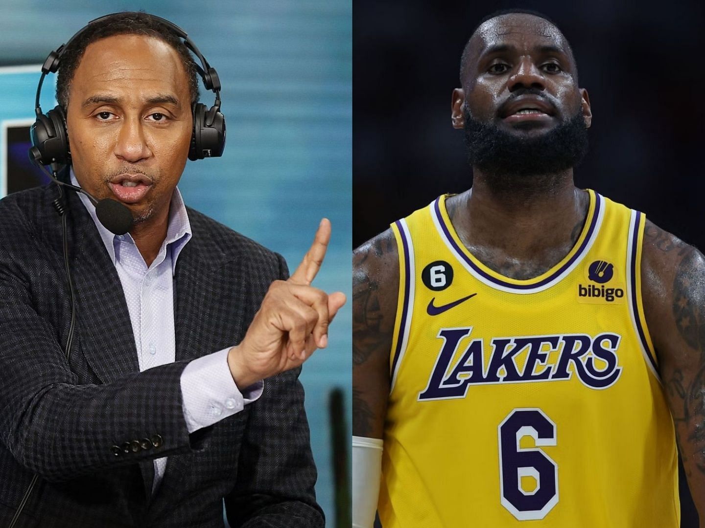 Stephen A. Smith and LeBron James of the LA Lakers.