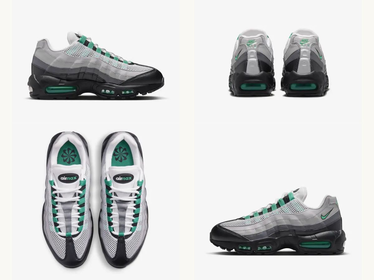 Upcoming Nike Air Max 95 &quot;Black and Stadium Green&quot; sneakers will be released exclusively in women&#039;s sizes (Image via Sportskeeda)