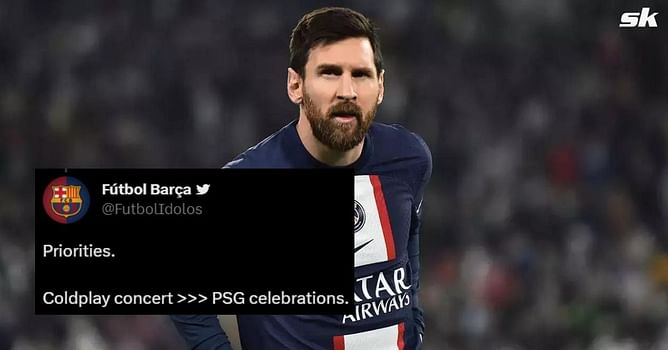 "Doesn't rate that small team" - Fans react hilariously as Lionel Messi misses PSG awards ceremony to attend Coldplay concert