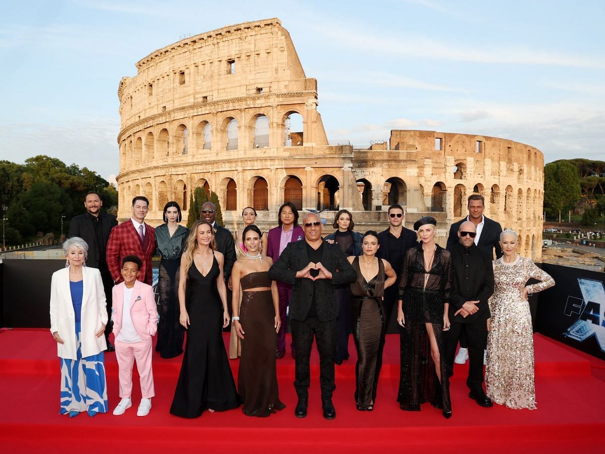 A still of the Fast X cast at the World premiere of the movie in Rome (Image Via The Fast Saga/Twitter)