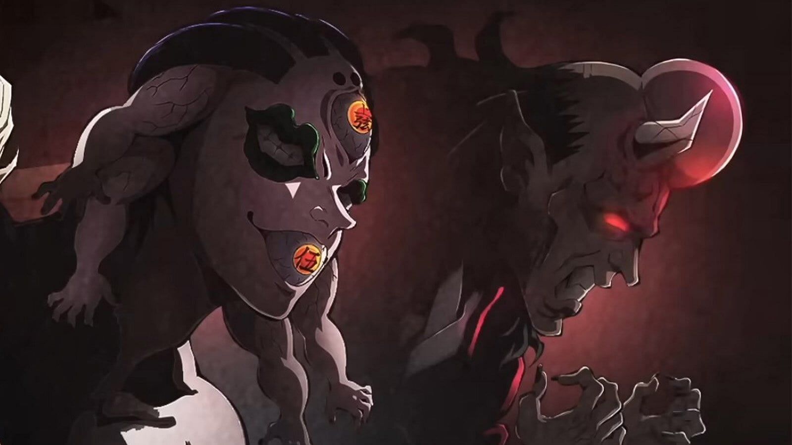 Gyokko and Hantengu in Demon Slayer season 3 (Image via Ufotable, Inc.)