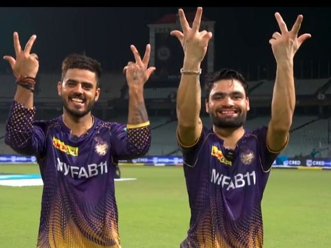 [Watch] Rinku Singh teaches Nitish Rana hand step after KKR beat PBKS by 5 wickets