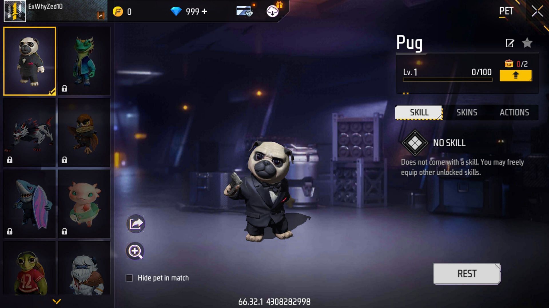 Pug is the new pet in the Free Fire OB40 Advance Server (Image via Garena)