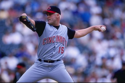 Denny Neagle #15 19 May 1999: Pitcher Denny Neagle #15 of the Cincinnati Reds winds back to throw the ball during the game against the Colorado Rockies at the Coors Field in Denver, Colorado. The Reds defeated the Rockies 12-24. Mandatory Credit: Brian Bahr /Allsport