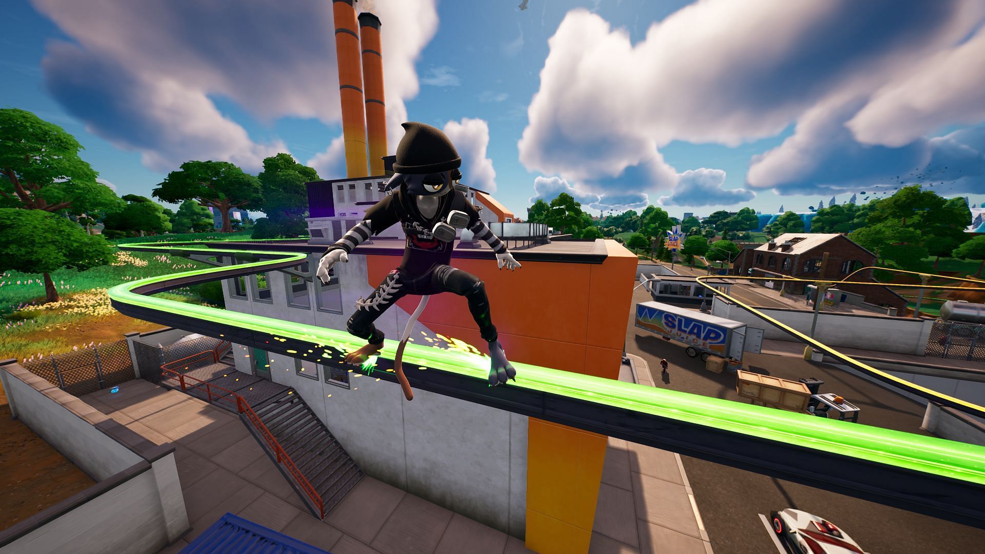 Make beeline for Slappy Shores right after jumping off the Battle Bus (Image via Epic Games/Fortnite)