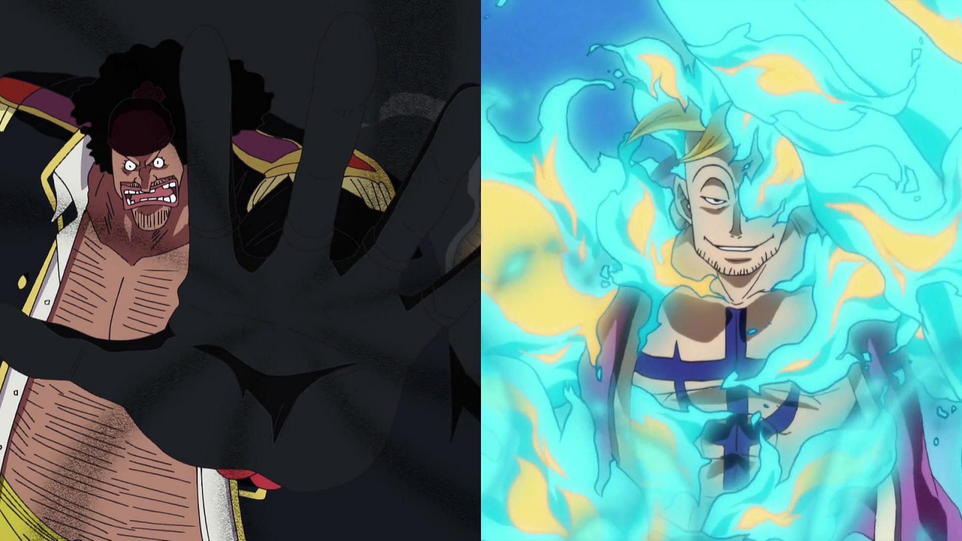 Blackbeard and Marco using their Devil Fruits as seen in One Piece (Image via Toei Animation, One Piece)
