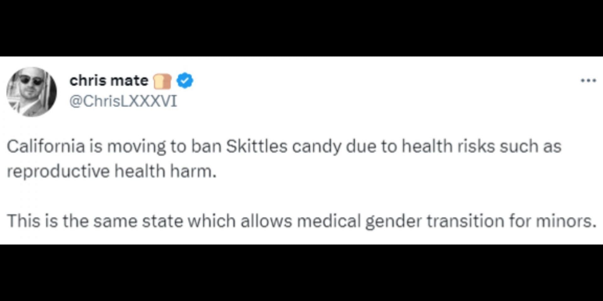 Netizens react to California&#039;s possible bill to ban foods containing toxic chemicals. (Image via Twitter/@TPostMillennial)