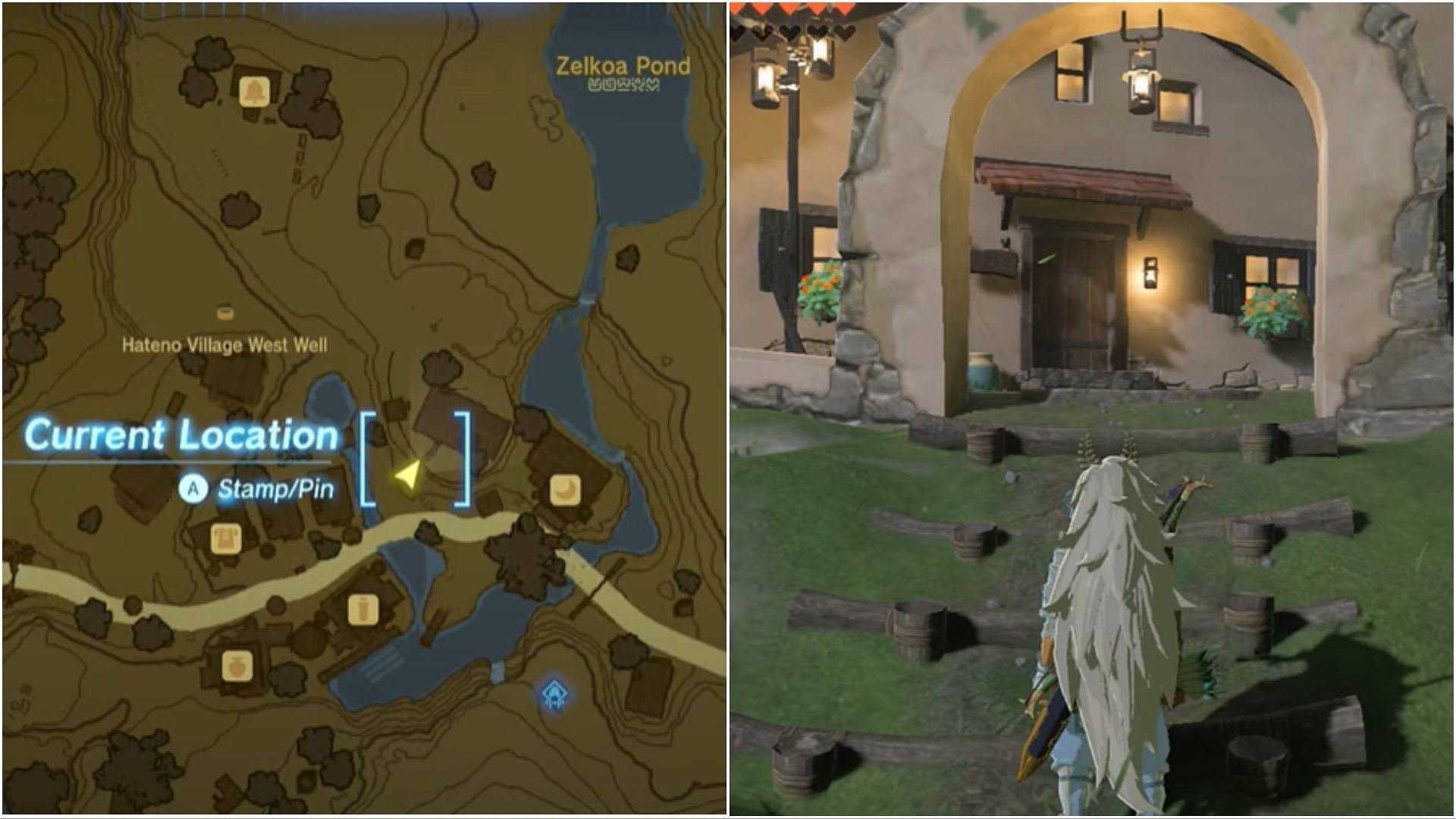 Make your way to the house located in Hateno village (Image via The Legend of Zelda Tears of the Kingdom)