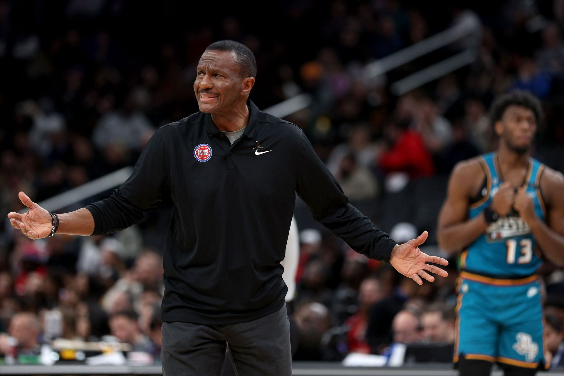 Dwane Casey reacts to a play