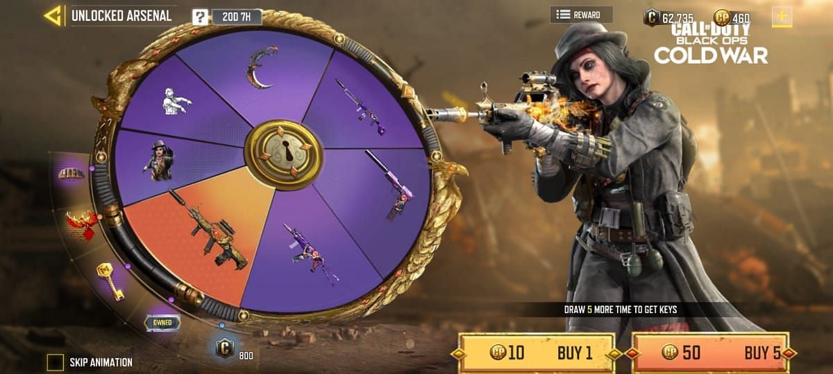 Unlocked Arsenal Two Layer Gacha (Image via Call of Duty Mobile)