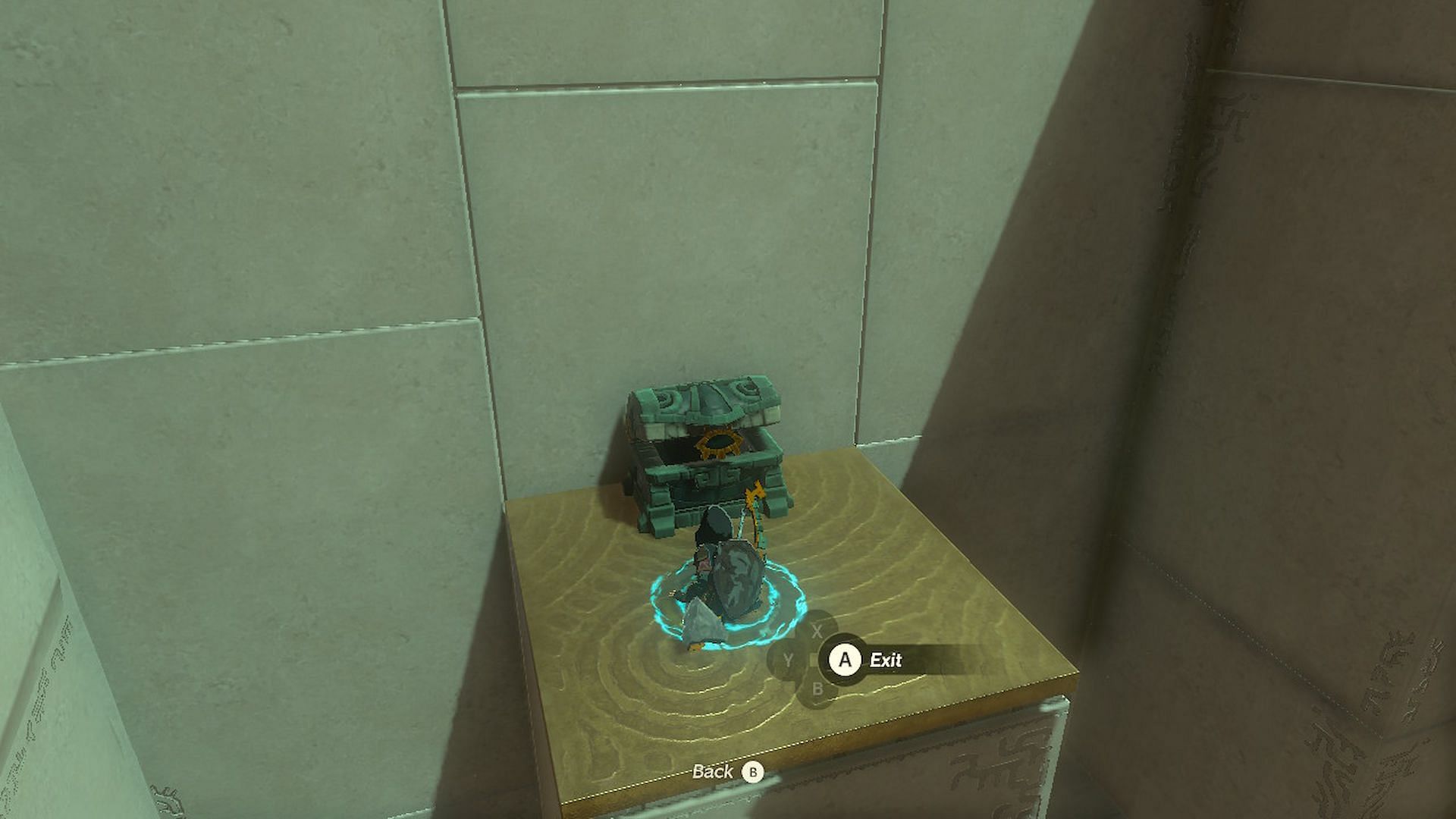 A treasure chest can be located in this section of the shrine (Image via Nintendo)