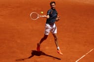 Daniil Medvedev in action at the Madrid Open