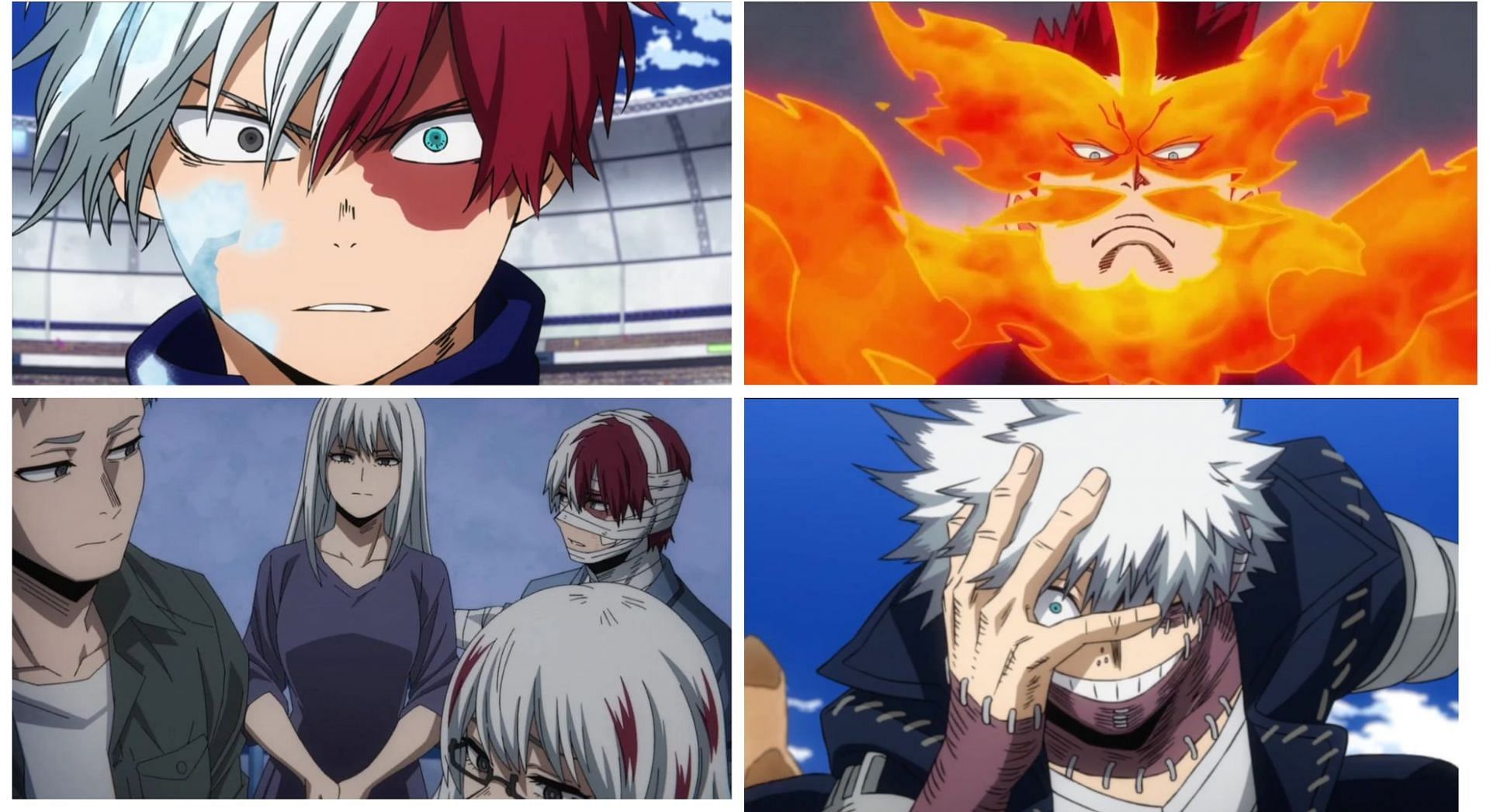 The Todoroki family in four parts (Image via Sportskeeda)