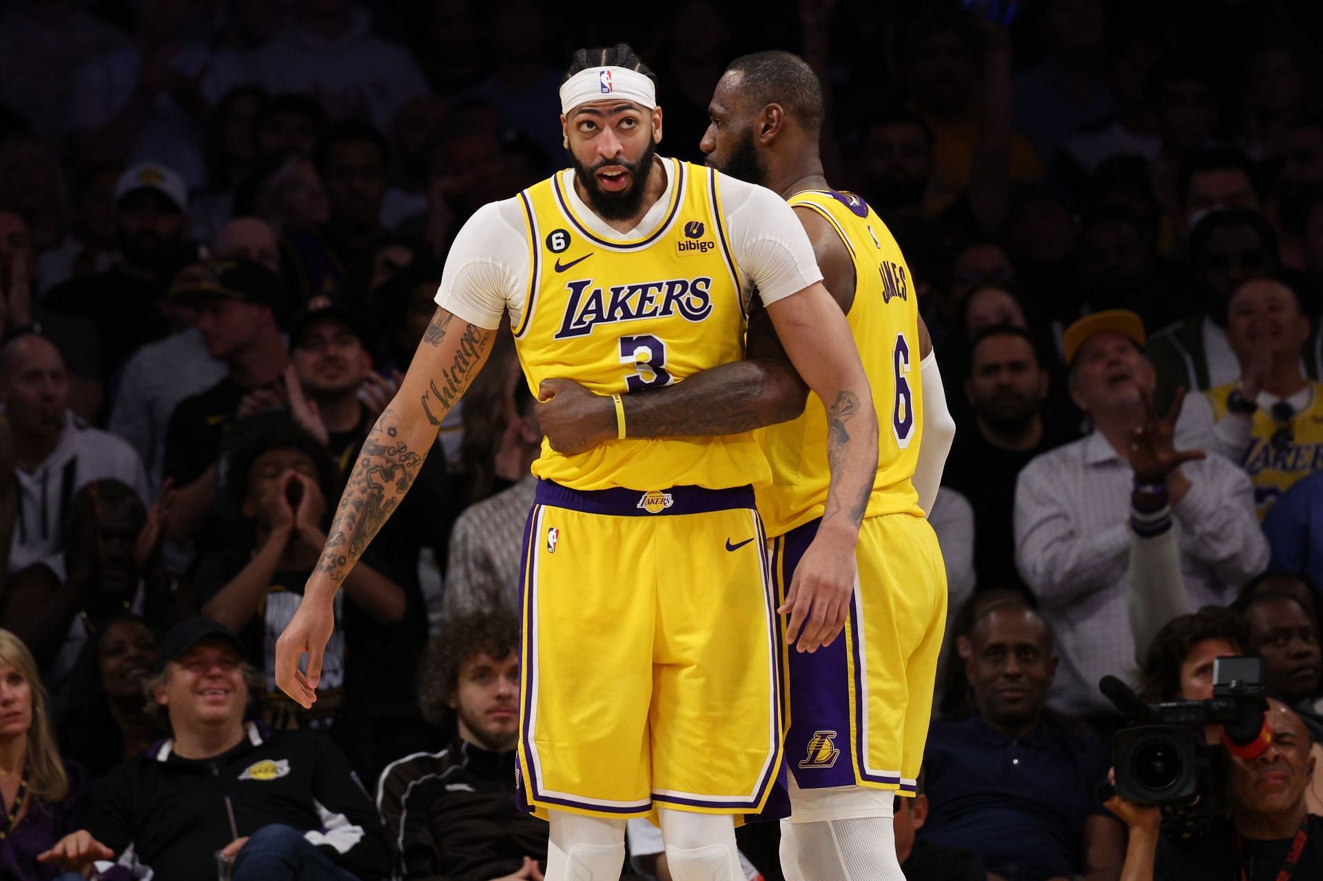 Anthony Davis and LeBron James of the LA Lakers