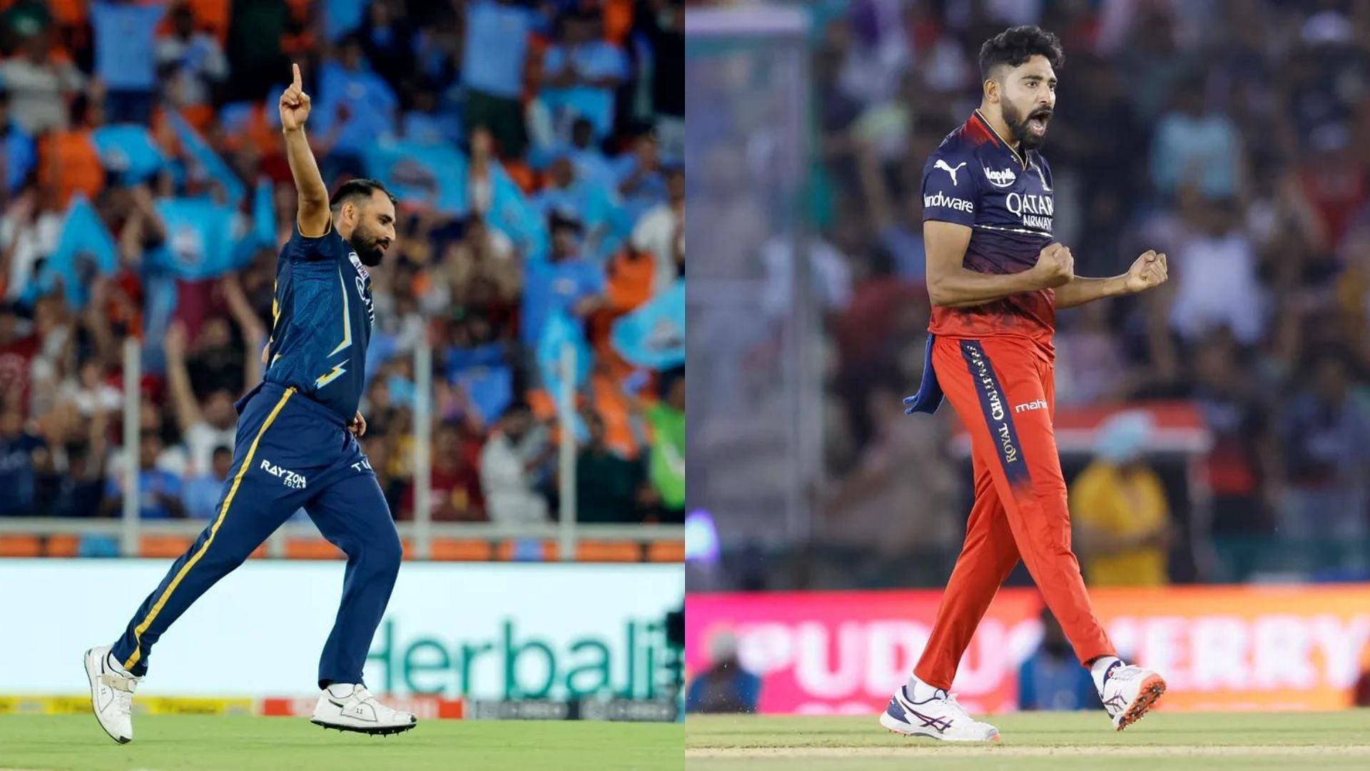 Mohammed Shami (L) and Mohammed Siraj in action during IPL 2023 (P.C.:iplt20.com)