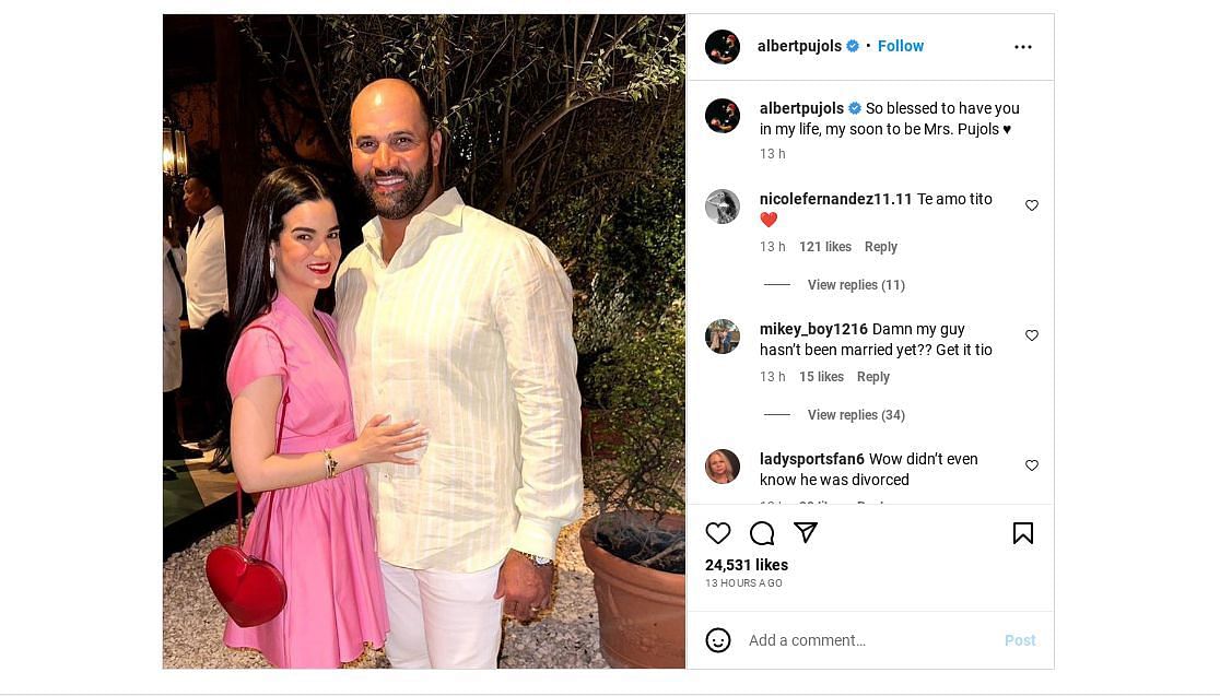 Recently Retired MLB Veteran Albert Pujols Gets a Special Wish From His New  Girlfriend on His 43rd Birthday - EssentiallySports