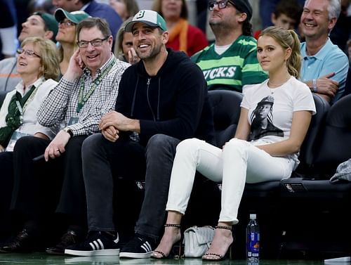 Aaron Rodgers at the Toronto Raptors v Milwaukee Bucks - Game Five