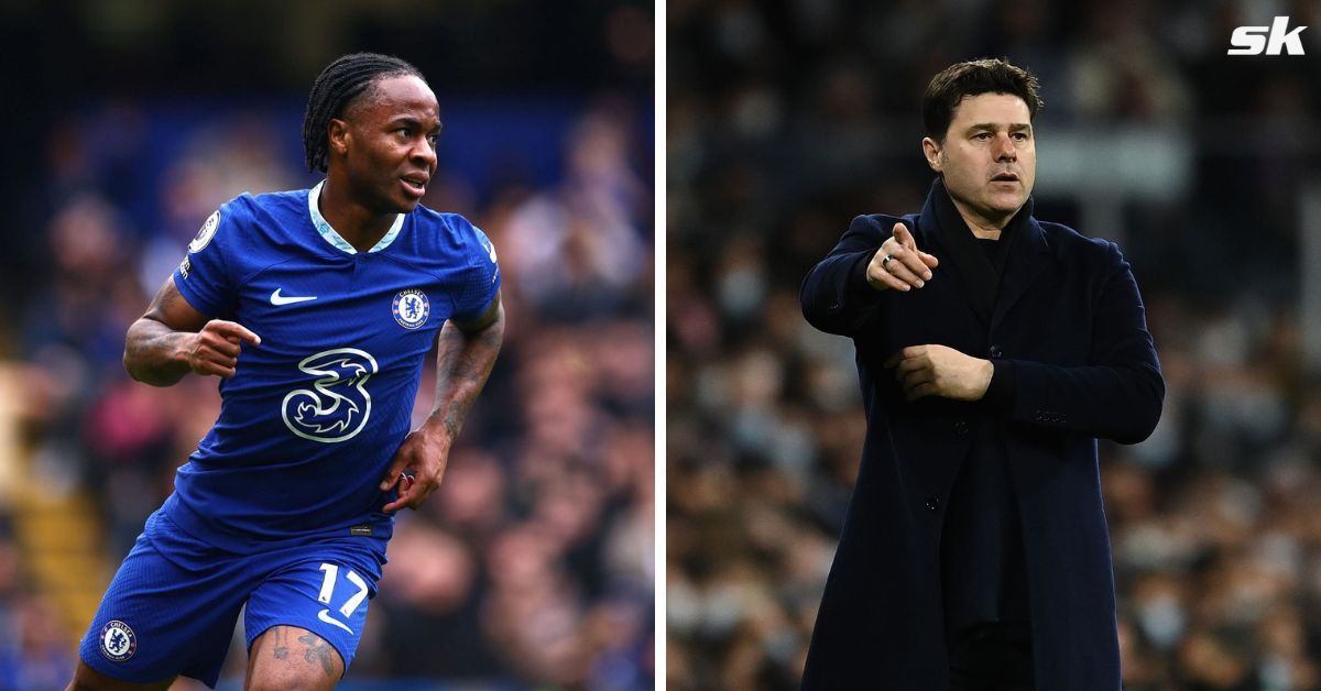 [L-to-R] Raheem Sterling and Mauricio Pochettino.