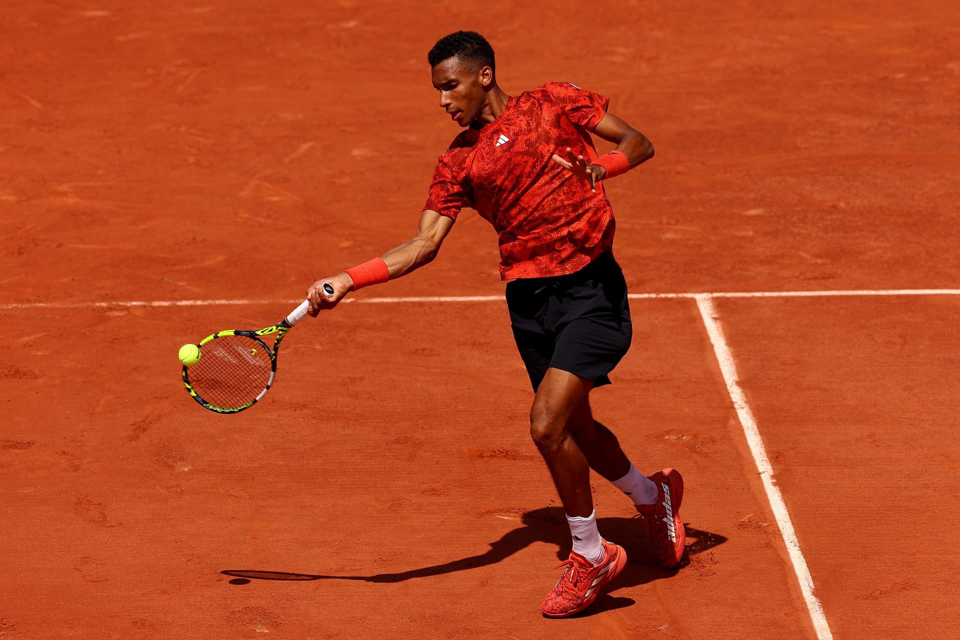 Felix Auger-Aliassime pictured at the 2023 French Open - Day Two.