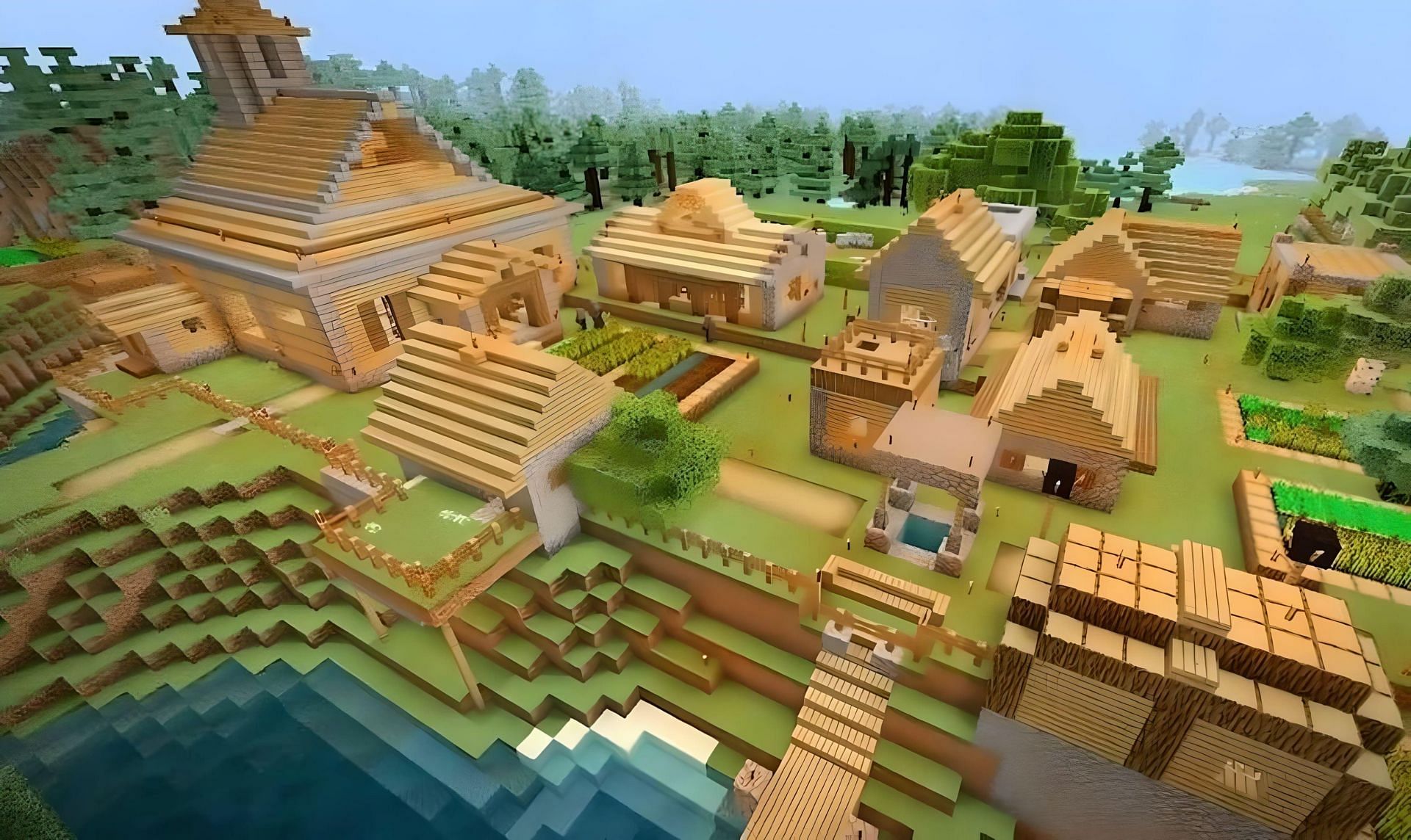 Villages in Minecraft are filled with awesome resources that can be used by players (Image via Mojang))
