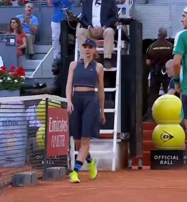 Madrid Open ball girls scrap mini skirts for capris in Carlos Alcaraz