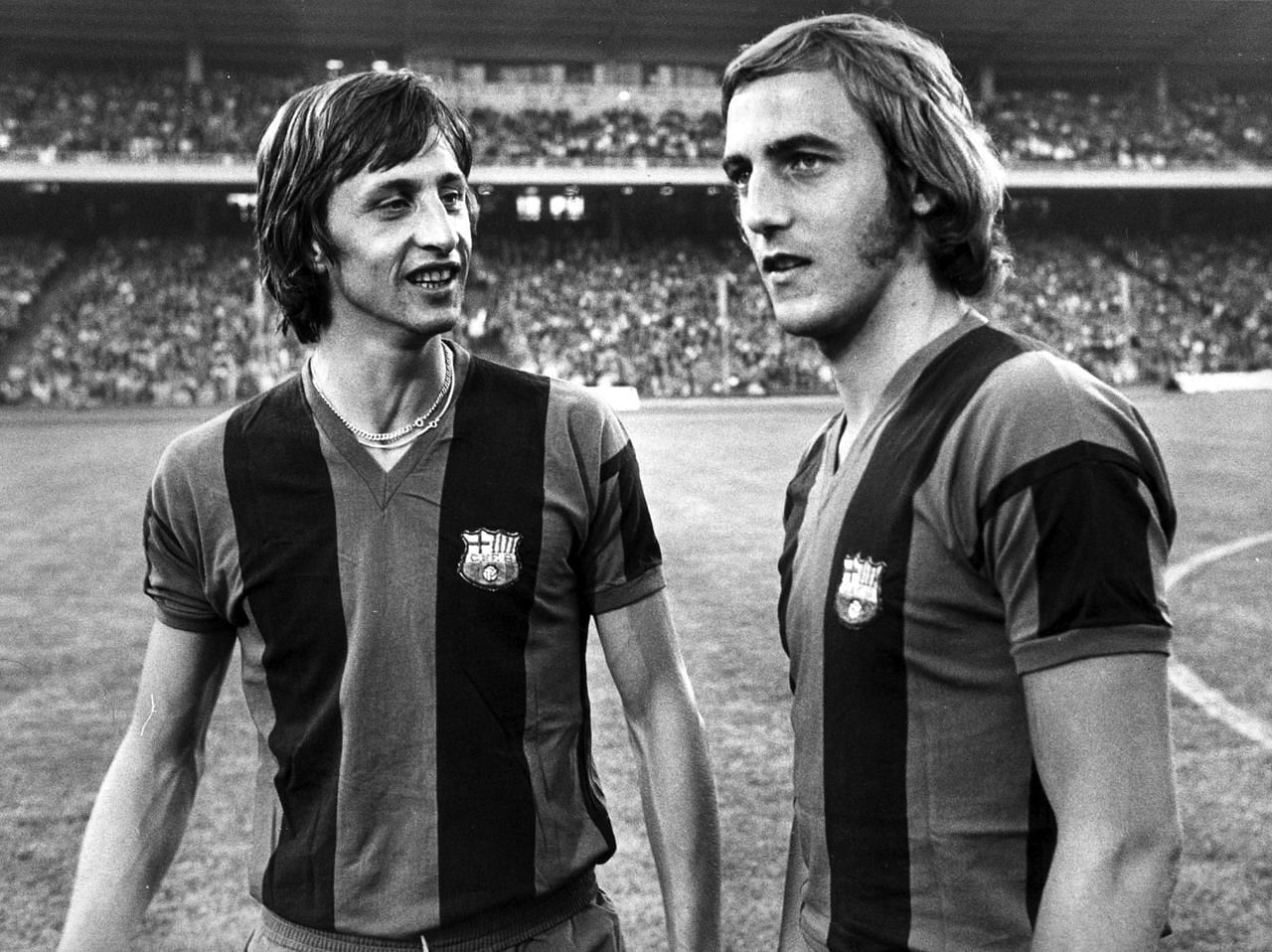Johan Cruyff (left) and Johan Neeskens (right)